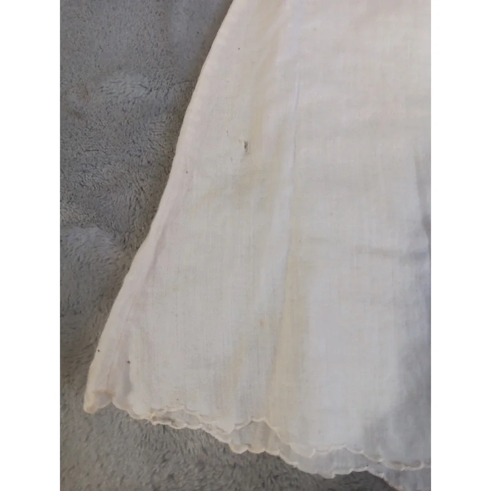 3 Vtg Handmade Infant Toddler Slip Embroidered Off‎ White Light Cotton READ SEE